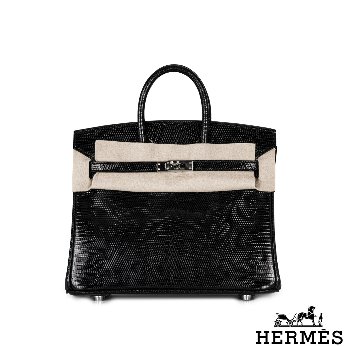 Hermès Birkin 25cm Noir Lezard Niloticus Lisse PHW